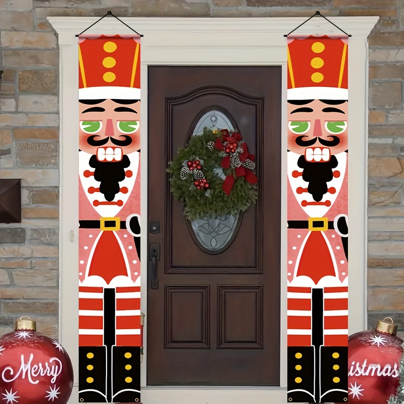 2x Weihnachtsbanner Für Haus & Garten – Schneeflocken & Weihnachtsbaum Deko Für Tür, Wand, Veranda