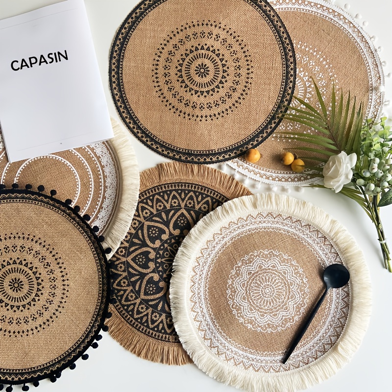 tischsets 6 teilig boho runde platzsets tellerunterlagen