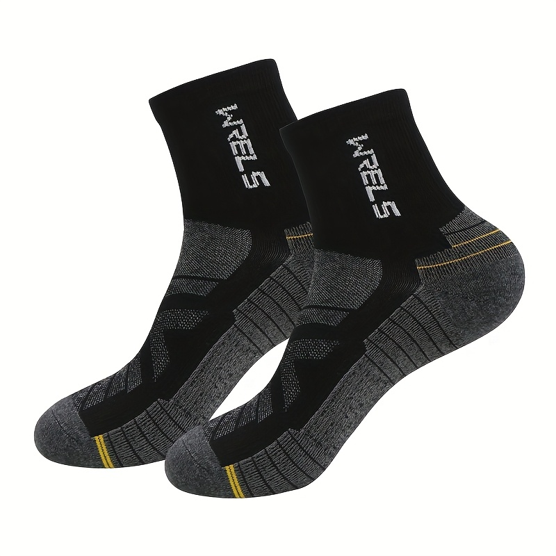 Image of 1 Pair, Wrels Mid-cut Wool Wool Socks, Breathable, Non-slip Shock Absorbent And Sweat-absorbing, Ideal For Outdoor Hiking And Cycling Daily Wear