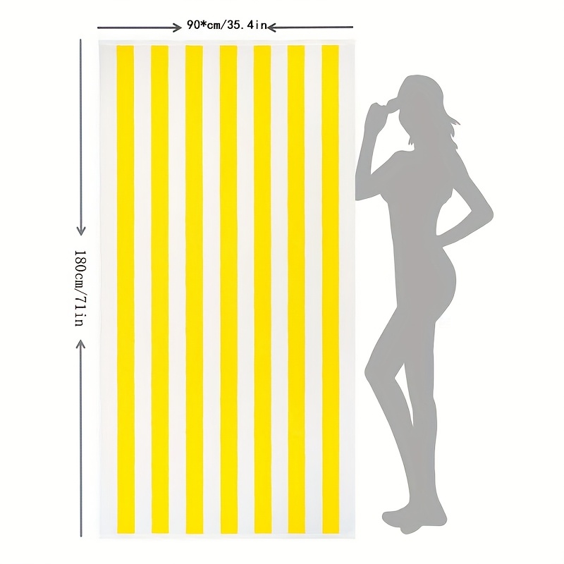 Oversized Striped Microfiber Beach Towel Super Absorbent Bath Sheet_voghion.com