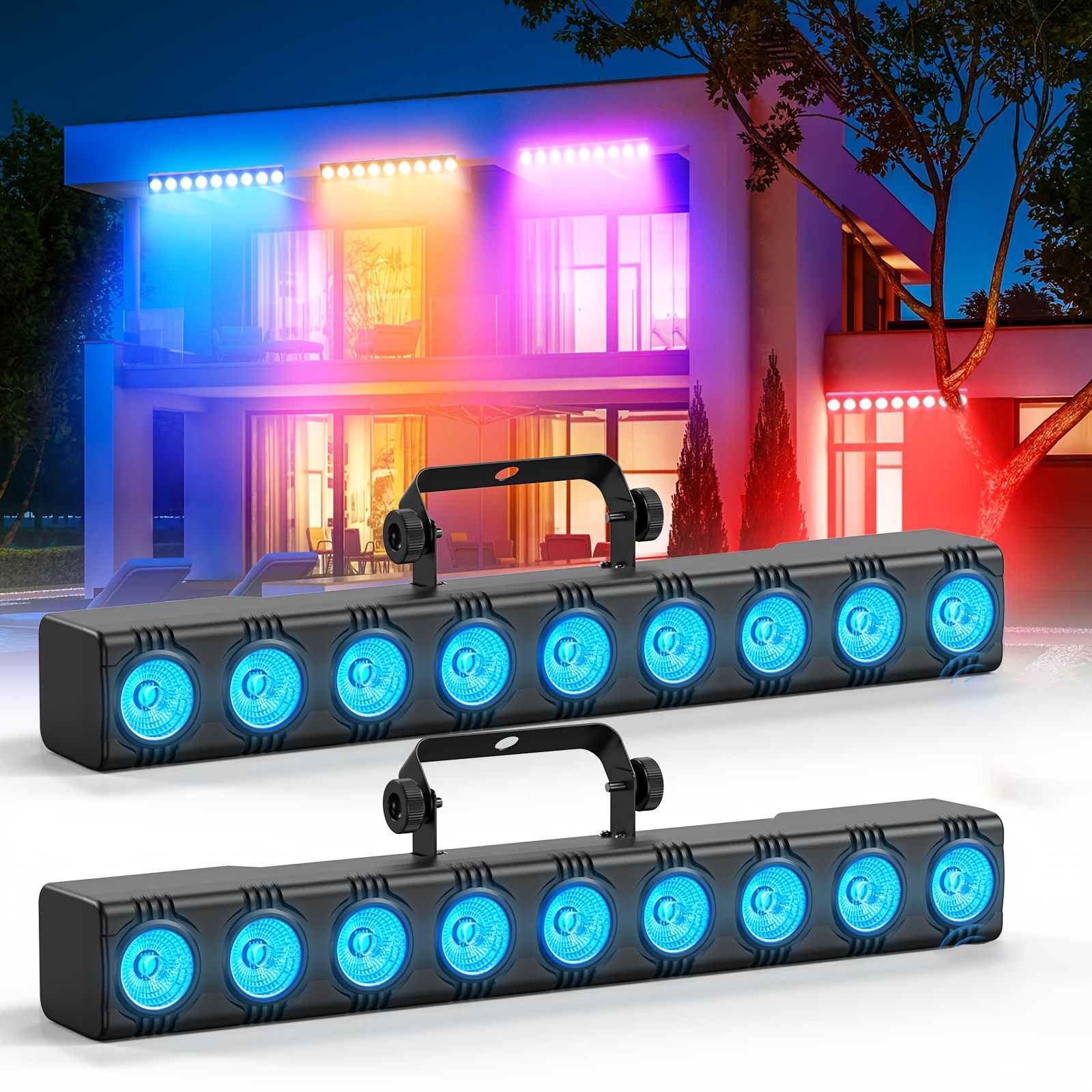 TEMU 1pc/2pcs 36w 9leds Rgbw Ktv Lights Bar Dmx Control Washer Wall Lights For Home Party Ktv Clubs Bars Weddings Dj Wash Wall Light