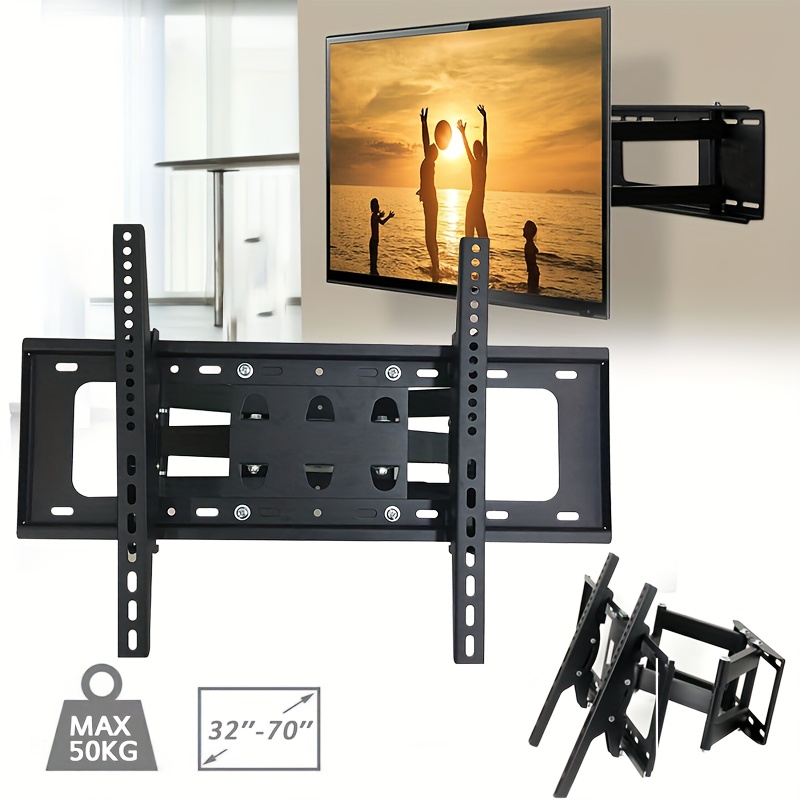E-shop TV Monitor Wandhalterung mit , Neigungs- und ausziehbarem Scharnierarm, geeignet für 32-70 Zoll LCD-Fernseher, Tragkraft 50 kg, TV-Ständer,