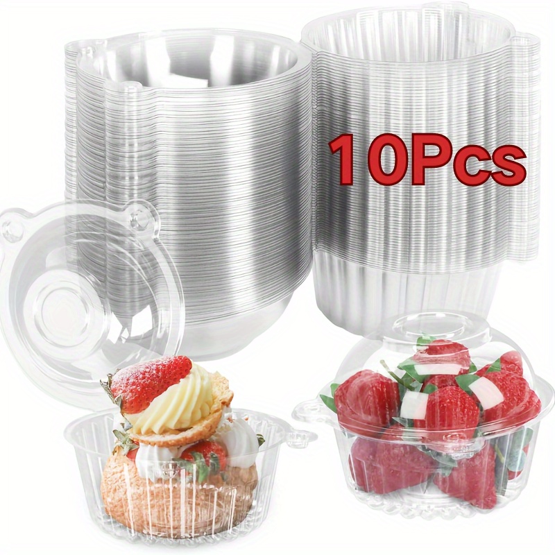

10pcs Bpa Free Clear Plastic Single Individual Cupcake Box, Muffin Dome Holder Box Box, Coaster, Clamshell Container Cupcake Holder, Perfect For Party Or Cake/muffin Eid Al-adha Mubarak