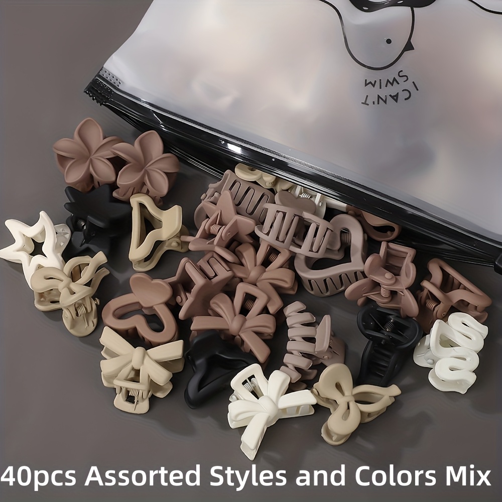20/40pcs Mini Hair Claw Clip Set, -inch Small Hair Clips For Women, Colors And Styles Random, Cute Miniature Hair Claws, Suitable For Fine Hair, Non-slip Hair Accessories