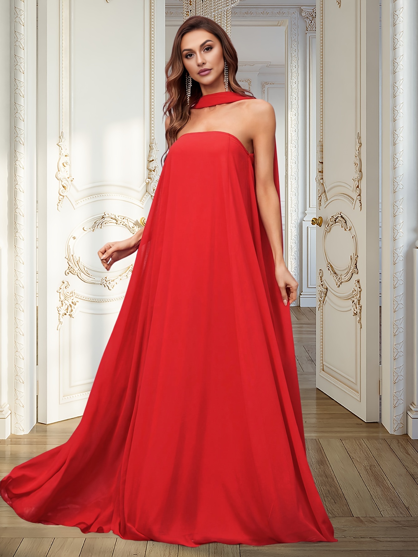 sachin and babi light blue dress Chiffon Bridesmaid Dresses Burnt Orange Formal Dress Singapore main image 0