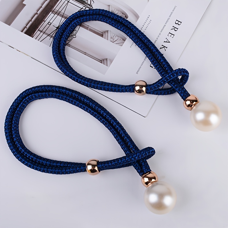 TEMU 2pcs Pearl Woven Curtain Tiebacks, French , Thick Braided Rope No Drill Curtain Holdbacks For Living Room Bedroom, Multiple Colors