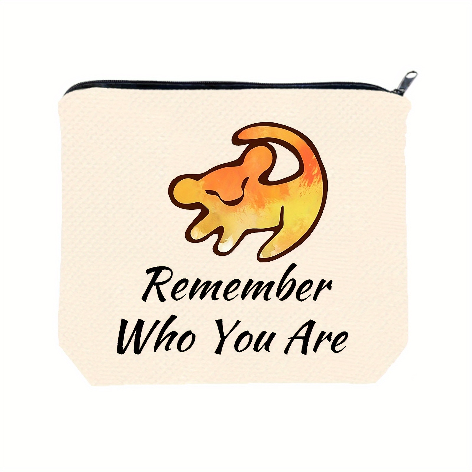 

1pc Remember Who You Are Makeup Bag, The Lion Inspire Gift, Lion Cosmetic Bag Inspiration Gift