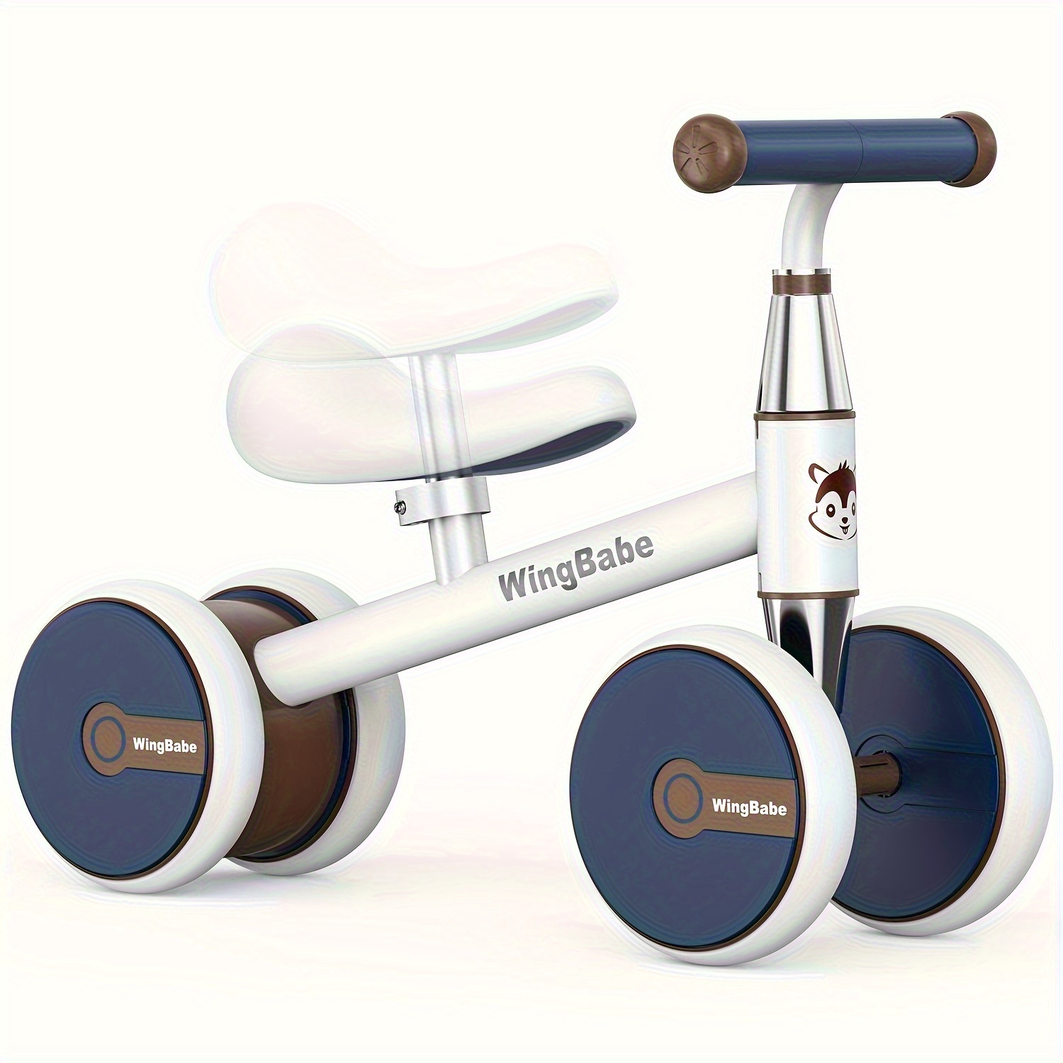 Image of Balance Bike, 4 For Toddlers, 10-36 Months Pedal-free Riding Toy, With Adjustable Seat, Cute Walker With Small Squirrel Stickers, Suitable For Indoor And Outdoor Sports And Play, Local Warehouse