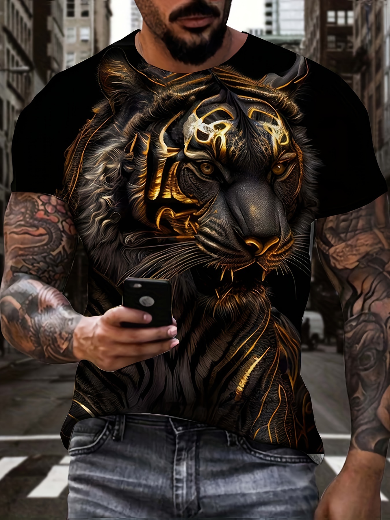 Tiger Shirt Men - Temu