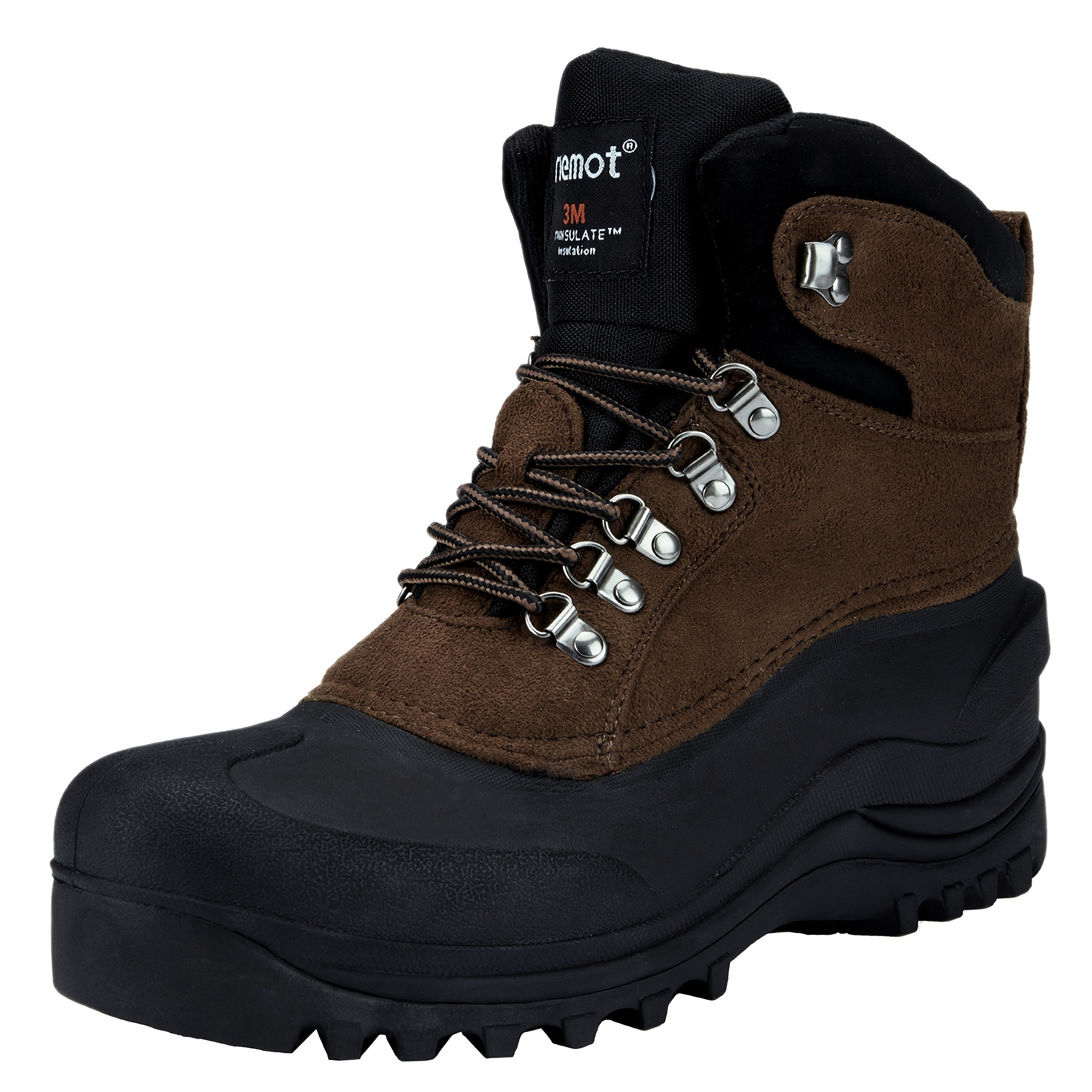 Riemot Women's Men's Winter Boots Snow Boots Insulated Furry Walking Yard Boots Warm Anti-slip Ankle Hiking Skiing Boots Black/brown/grey/purple