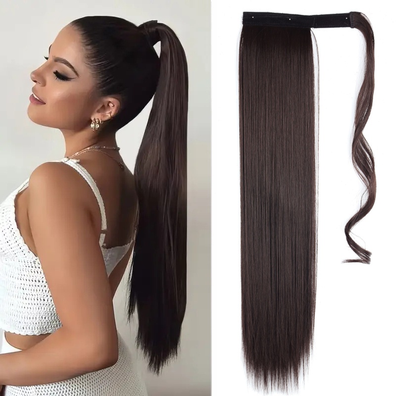 E-shop Pferdeschwanzverlängerung Synthetische Lange Gerade Pferdeschwanz Haarverlängerung für Frauen Langes Haar Perücke Halloween