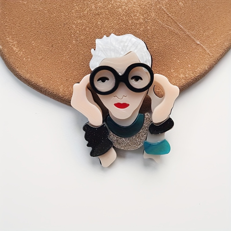 

1 Pack Acrylic Temperament Glasses Women' Decorative Brooch ( Different Due Grain Patterns Of )