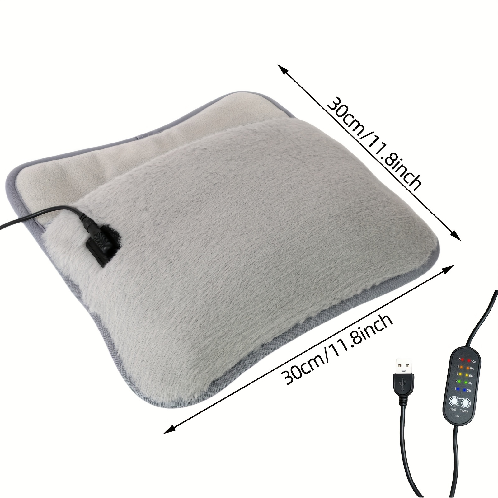 TEMU Usb Heating Foot Warmer Electric Heating Foot Mat For Bed & Sofa, Hand Warmer, Under-desk Foot Warmer For Office Use, 5 Temperature Levels 5