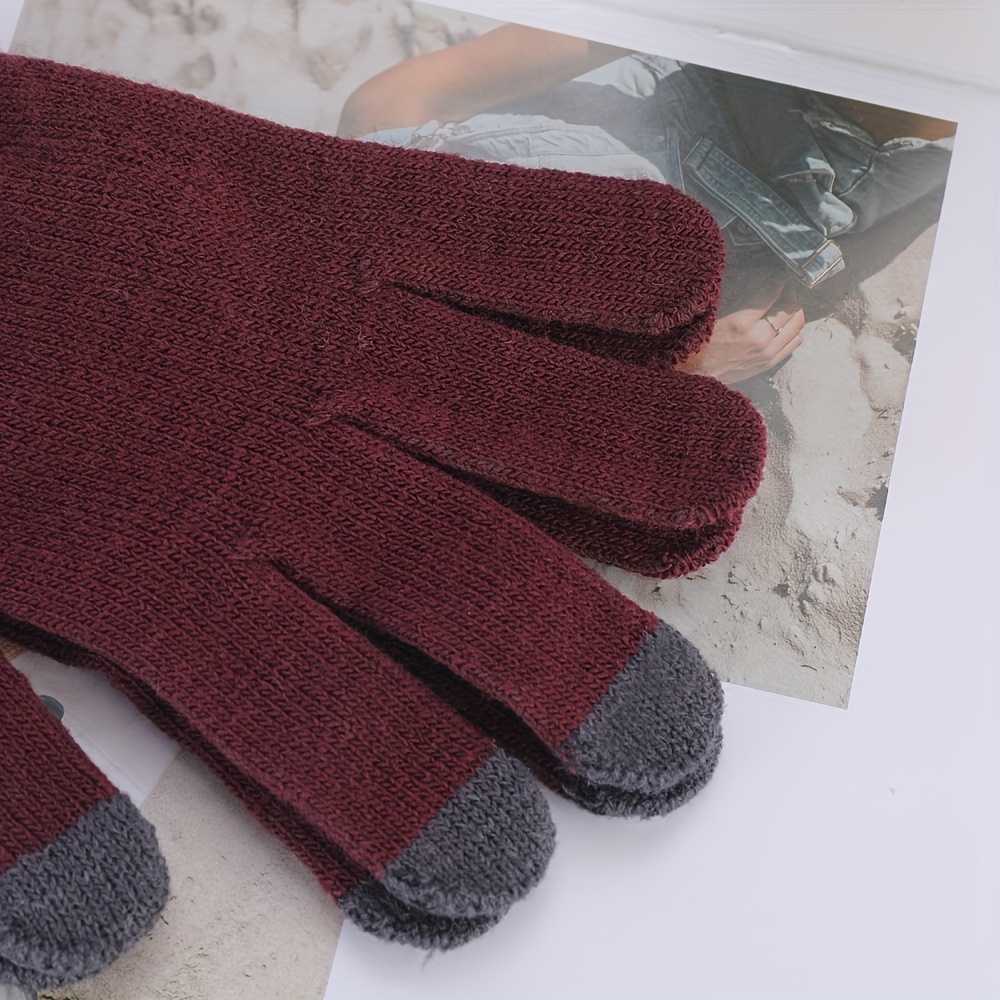 5pcs Universal Touchscreen Ski Gloves for Outdoor Activities