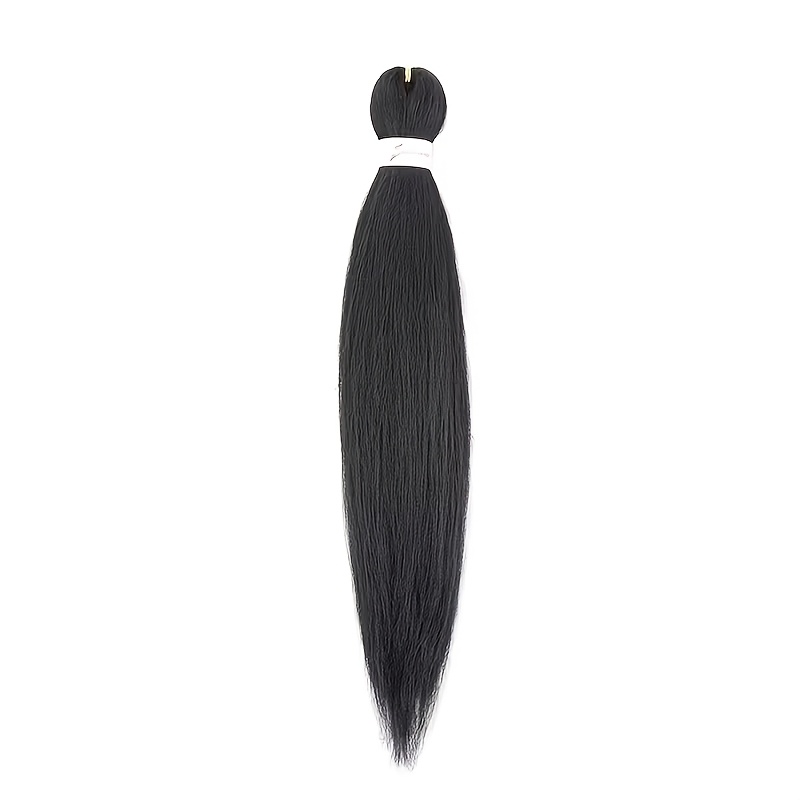 TEMU Cabello profesional para trenzas - Extensiones de cabello sintético pre-estirado negro, y fácil de trenzar, para mujeres
