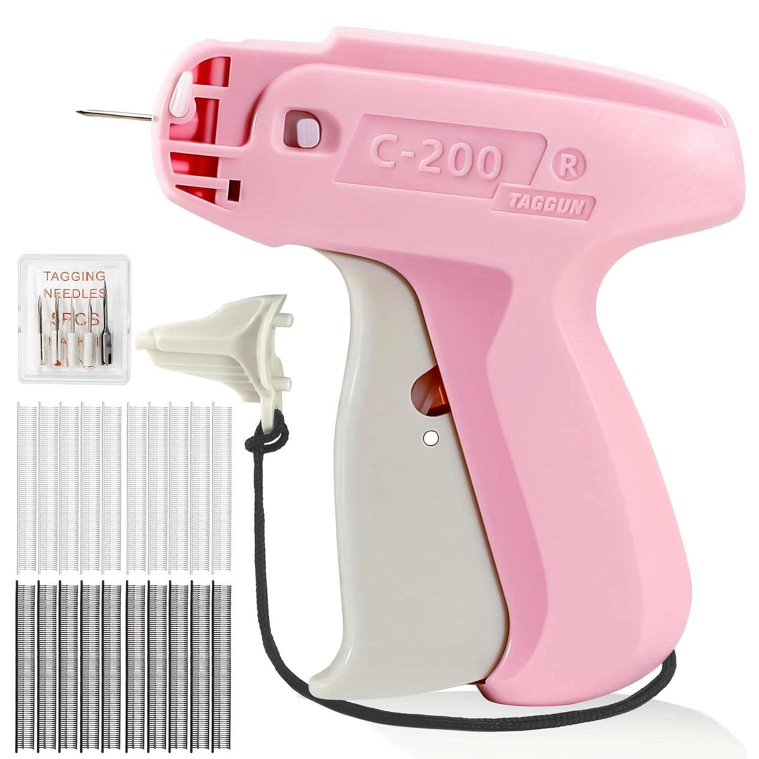 Microstitch Gun For Clothes Tag Attacher Gun For Clothing - Handheld Label Tool With 6 Needles & 1000 Fasteners (5mm Black/White) Sticky Gun For Clothes