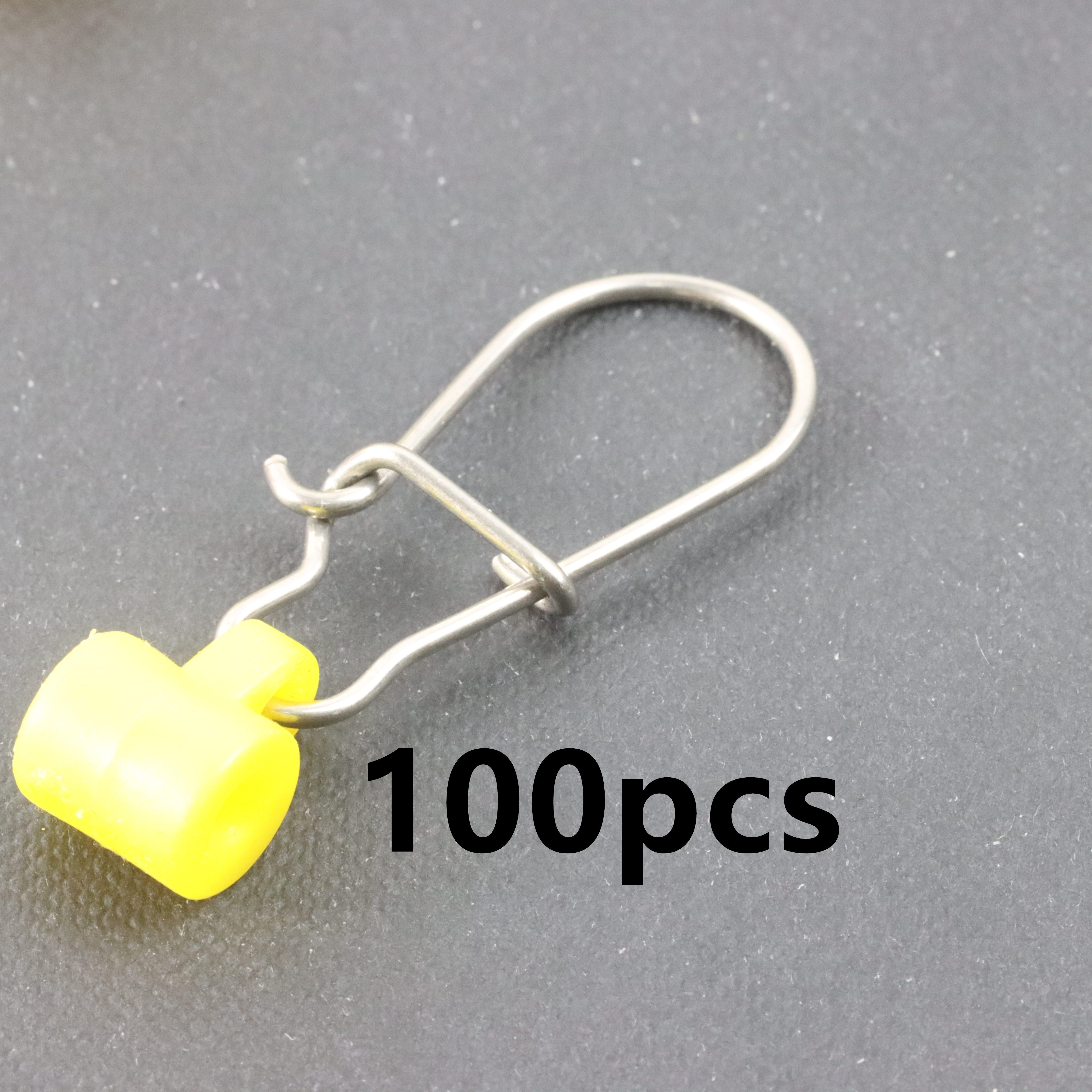 20/50/100pcs Fishing Line Slide With 6# Duo-Lock Snap, High-Strength  Slider, Fish Finder Rig Slides For Fishing, Yellow