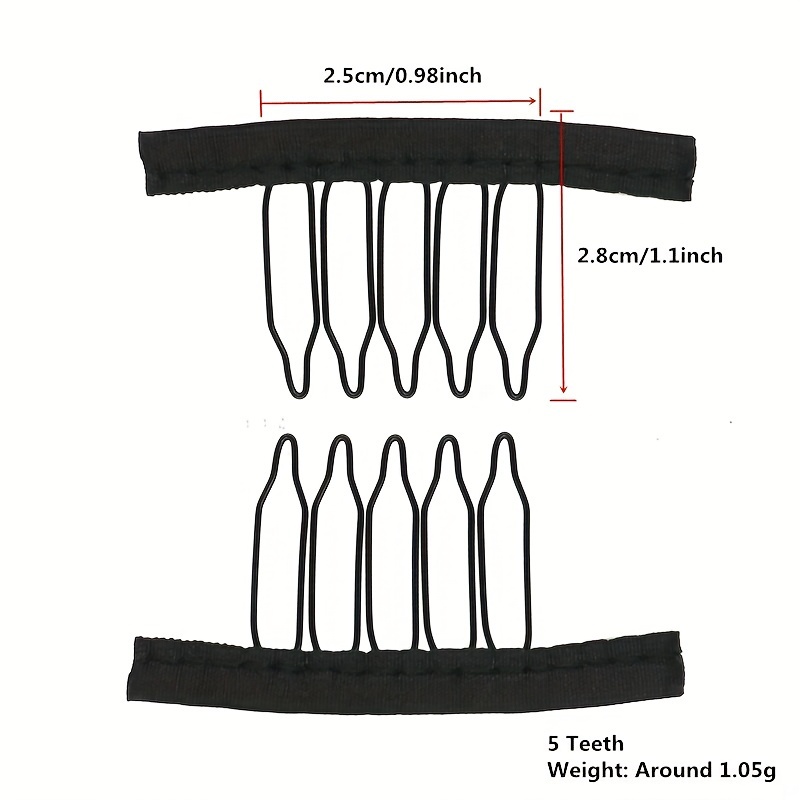 Image of 24pcs Stainless Steel Wig Combs, 3-7 Teeth - Lace Hair Clips For Secure Wig & Hair Extension Attachment, With Sleek Arc Ends, Ideal For Diy Wig Making And Professional Use