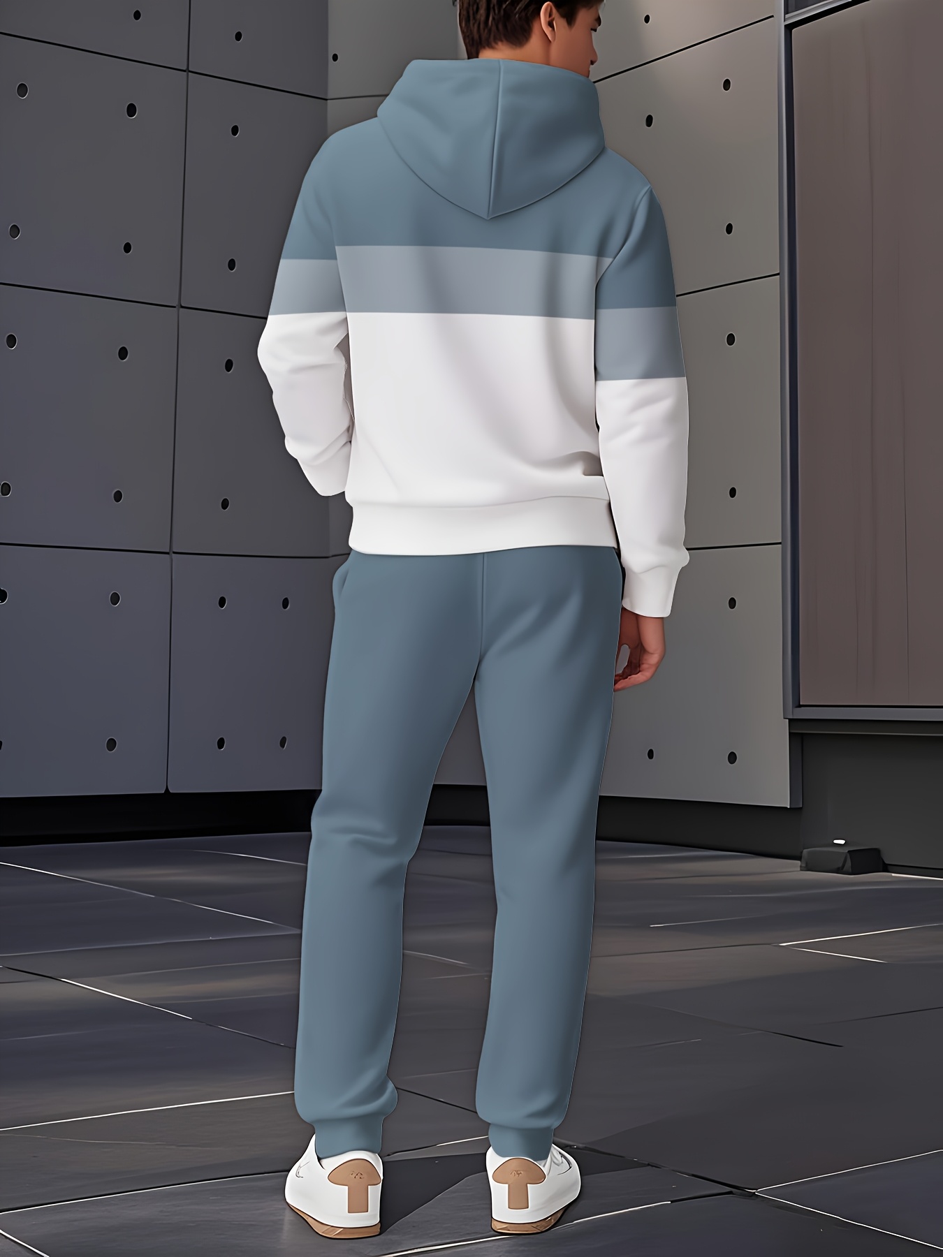   2025 mens trendy sweatshirt set two piece sweatshirt and pants sporty print elements christmas halloween special Product details 1