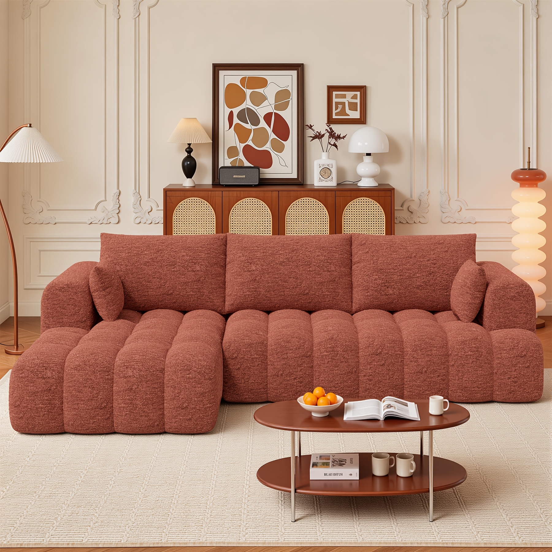 Image of Nalupatio Corner Sofa With L-shaped Chaise, 270cm Bed, L-shaped Couch, Sectional Sofas For Living Room, No