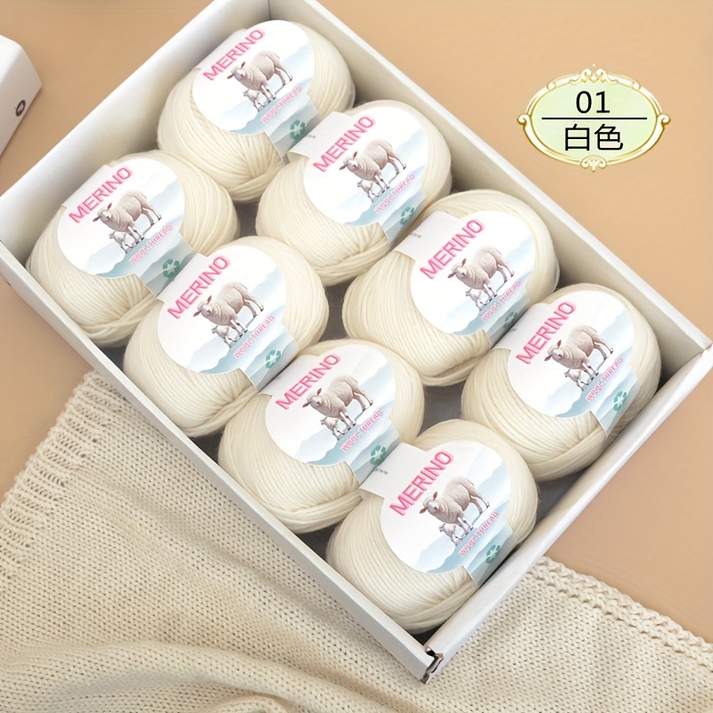 100% Merino Wool Yarn - 8 Skeins (400g) Super - Knitting Crochet Yarn For Scarf, Hat, Sweater