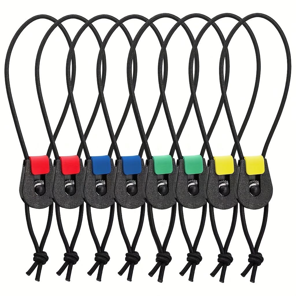 TEMU 8pcs Nylon Fishing Rod Elastic Wrap Straps - With Colorful Buttons, Ideal For Organizing Fishing Gear, Fishing Gear Organizer|decorative Fishing