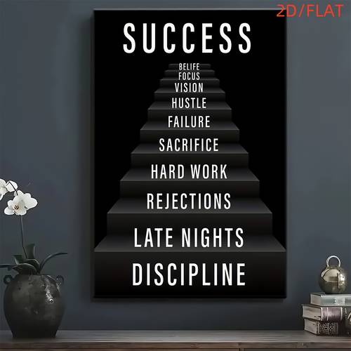 2d flat 2d flat 1pc motivational to success oil painting canvas print posters decoration painting suitable for home office bedroom living room cafe wall decoration home decoration perfect gift for friends