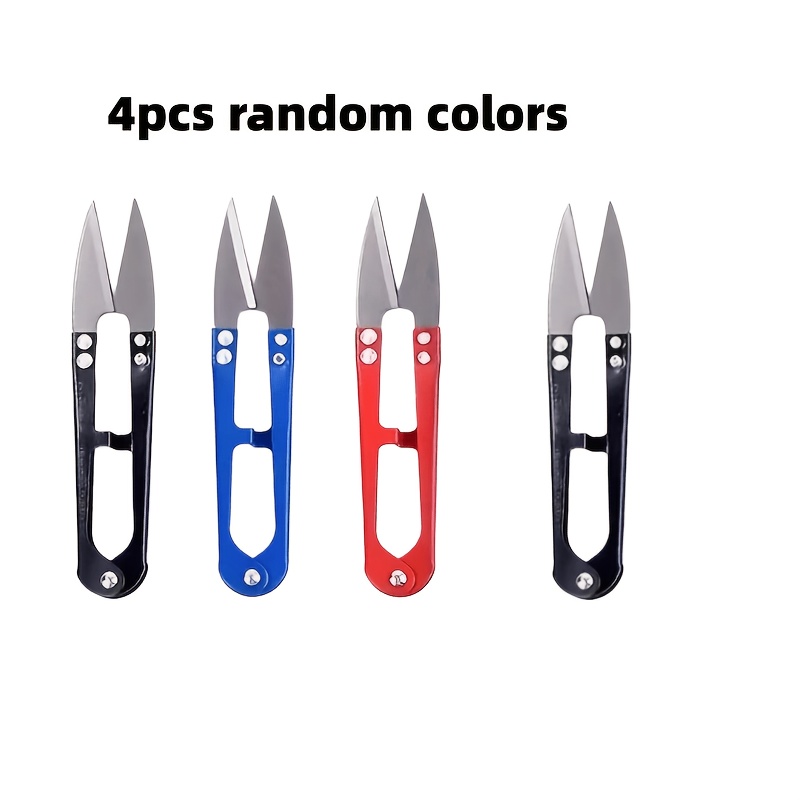 TEMU 4pcs Mini Sewing Scissors And Thread Trimmer Set, Portable Small Trimming Tool, Suitable For Sewing, Crafts, Fishing Line Cutting, Diy, Fabric,
