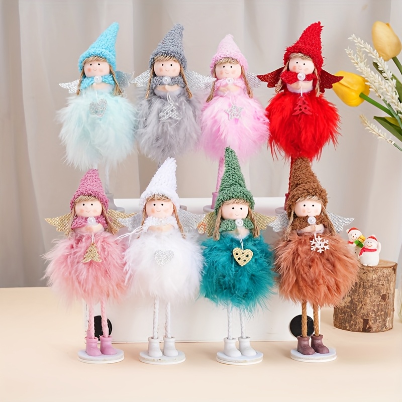 pink white angel elf plush doll perfect christmas Temu Canada