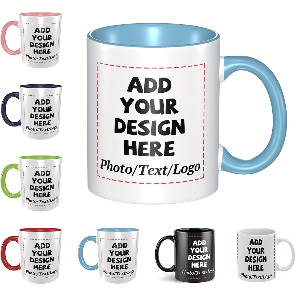 TEMU Personalized Coffee Mugs - 11oz, Custom Mugs With Photo, Text, Logo, Customized Gifts For Birthdays, Engagements, Weddings, Graduations