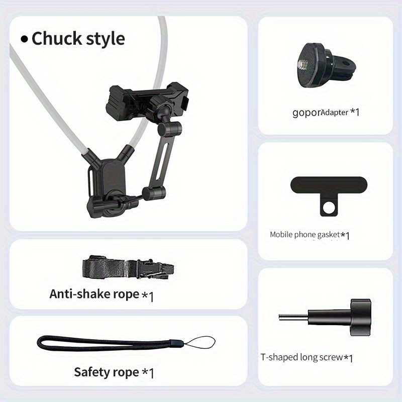 E-shop Halsaufhängbarer Handy-Ständer im Stift-Stil, drehbar verstellbar für vertikales Fotografieren sowie -Verwacklungs-Aufnahmen, geeignet für