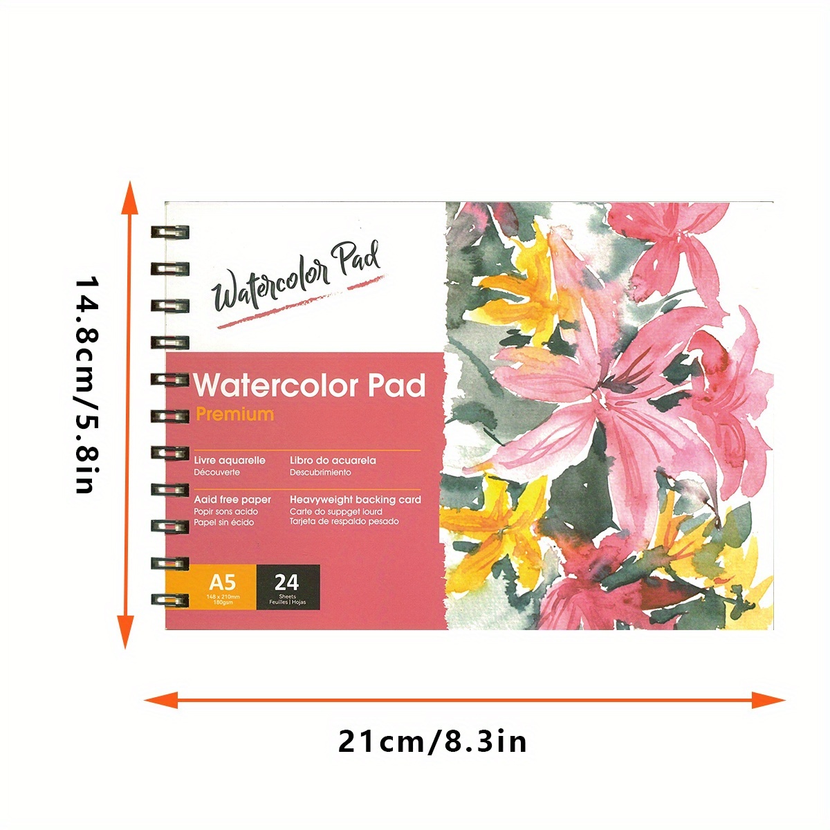 TEMU This Large A5 Spiral-bound Watercolor Sketchbook Has A Thick Premium Cover And Sturdy Thick Paper. Great For Drawing And Watercolor Painting, It
