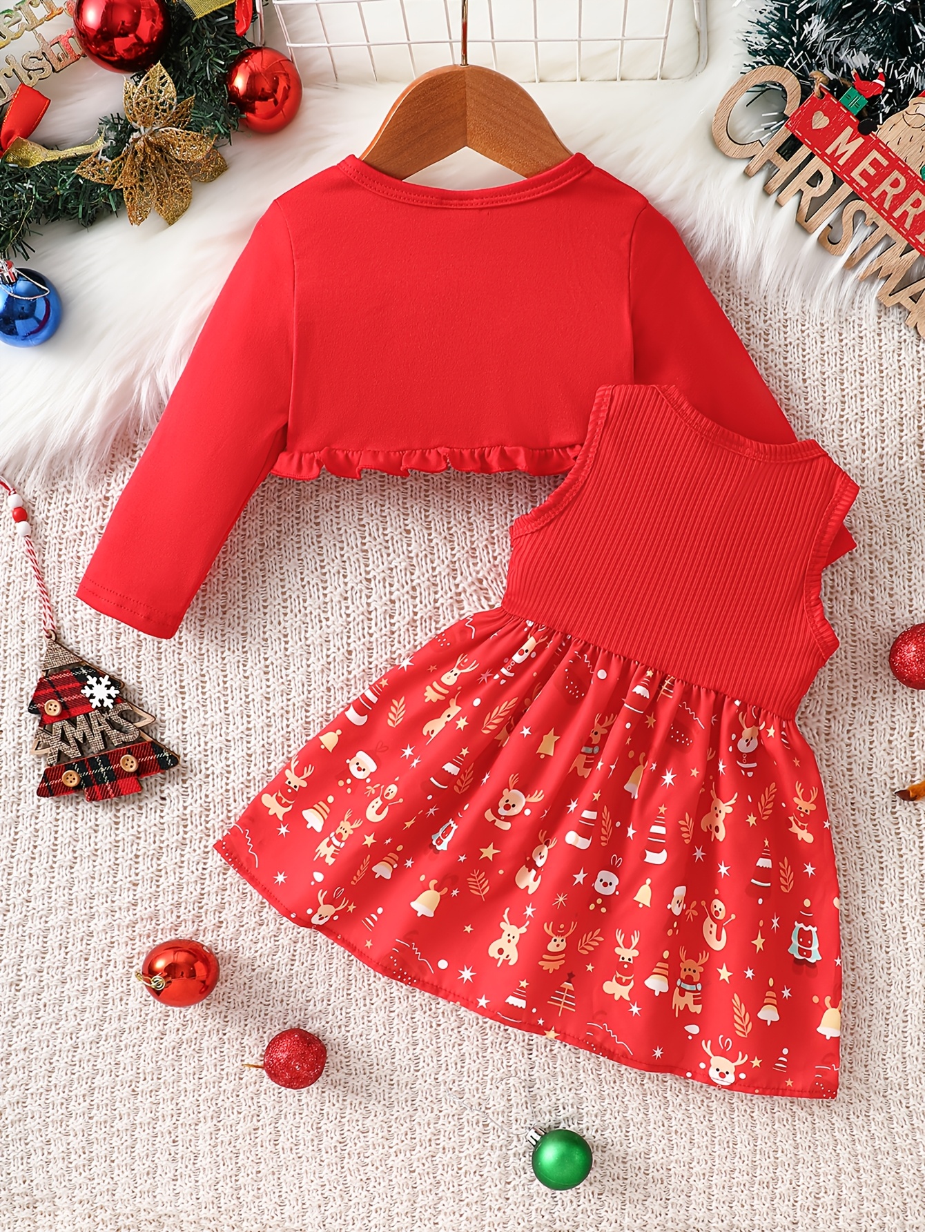 0 3 years old infant girls christmas dress set long sleeve