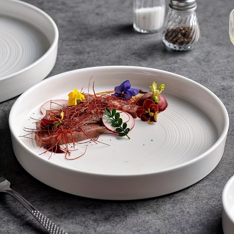 elegant japanese inspired ceramic dinner plate oval     serving tray for steak western cuisine