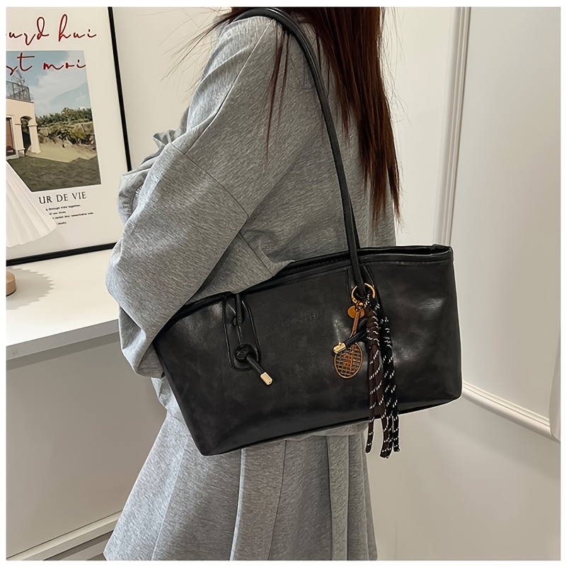 TEMU 2026 New Women's Vintage Crescent Bag, Tote Bag, Stylish Crossbody Bag, Suitable For Daily , Travel, And , Large Capacity Shoulder Bag, Durable