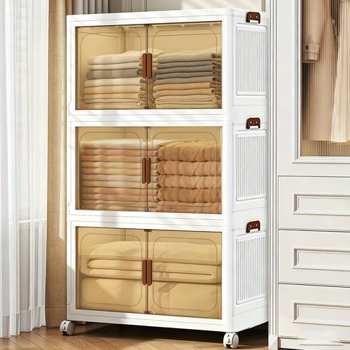 1 2 3 4 5 layer extra large storage cabinet multi layer foldable storage box with door stackable storage cabinet for shoes books clothes home storage organizer for closet wardrobe bedroom bathroom office kitchen