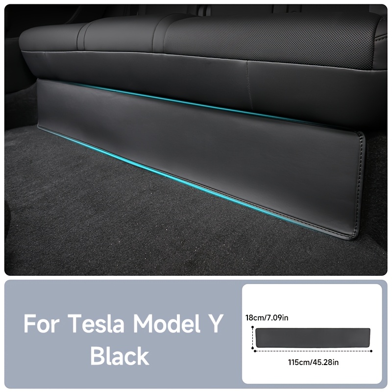 TEMU Protège-seuil de porte pour Tesla /3, Tapis de sous le siège arrière, en cuir PU à l' et aux coups de pied, facile à nettoyer, protège les en