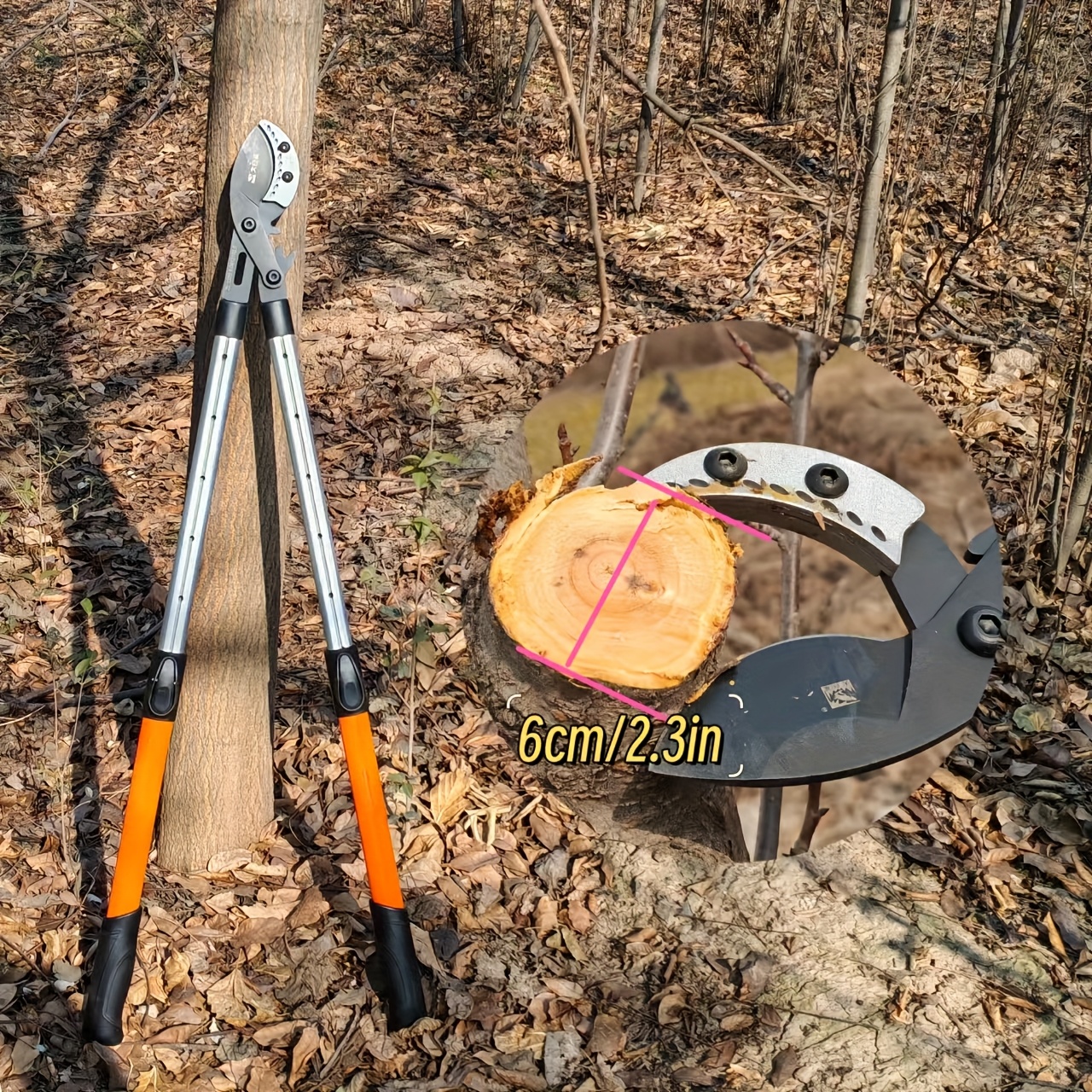 Een meter telescopische krachtige schaar met hoge kwaliteit koolstalen messen, ambidextrous, constructie van mangaanstaal, perfect voor het knippen van dikke takken tot 5 cm dik, traditionele stijl, hoge takzaag voor moeiteloos knippen