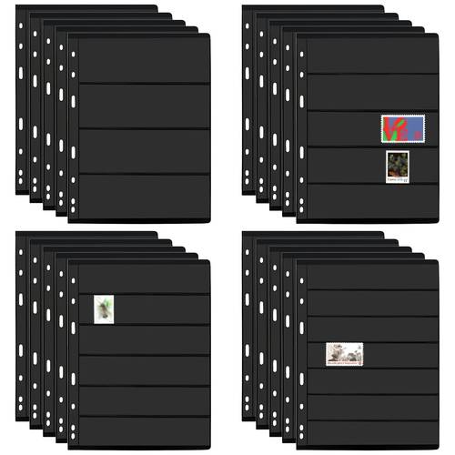 12 sheets stamp album page stamp sheets stamp pages for stamp album binder with standard 9 hole stamp collection inserts double sided binder sleeves for 4 mixed sizes