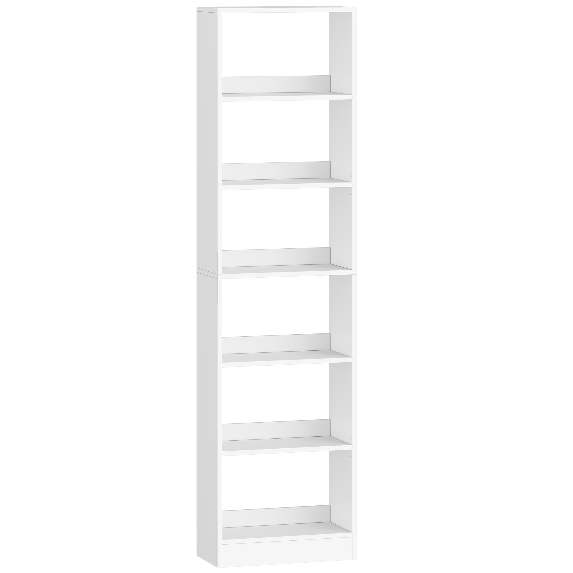 6-level Book Shelf, Cube Storage Unit, Contemporary Wooden Display Rack, Organizing And Showcasing Shelves For , Home , Bedroom, In White, Standing Shelf, Standing Shelf