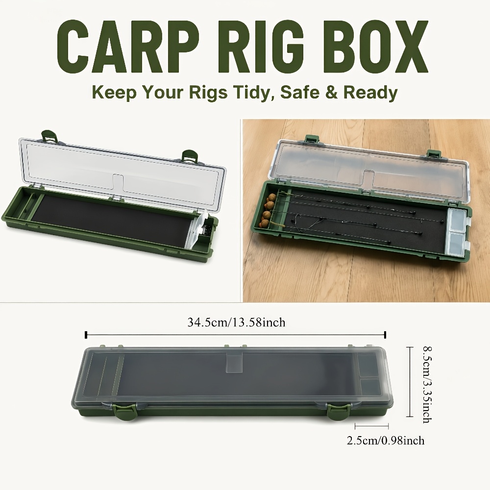 TEMU JSFUN Scatola per Montature da Carpa Portatile, Custodia per Montature , Organizzatore per Attrezzatura da Pesca alla Carpa