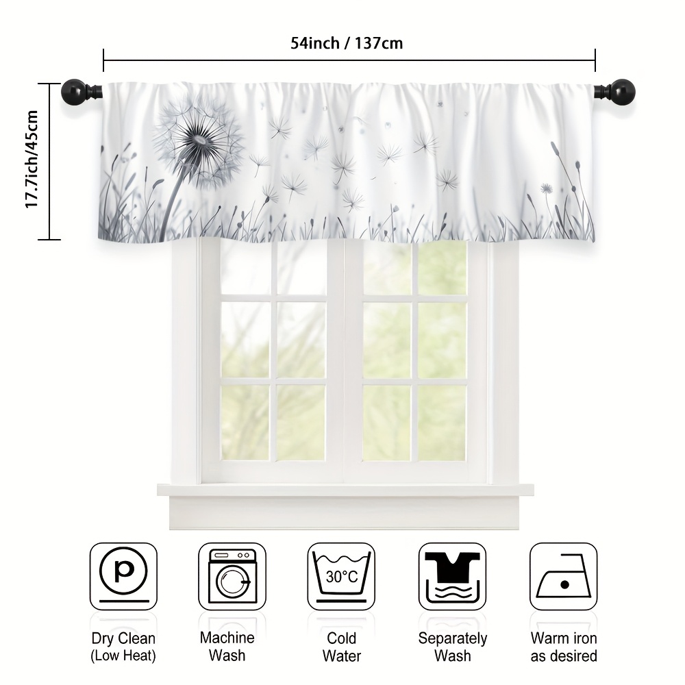 TEMU 1pc Of Dandelion Curtain To Enhance Your Season, Perfect For Short Windows In Tropical Bungalows, Stylish Minimalist Living Rooms, Compact