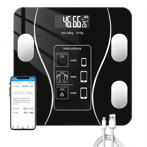 body fat scale with app digital scale suitable for gym tracks weight body fat bmi compatible for smartphones tablets