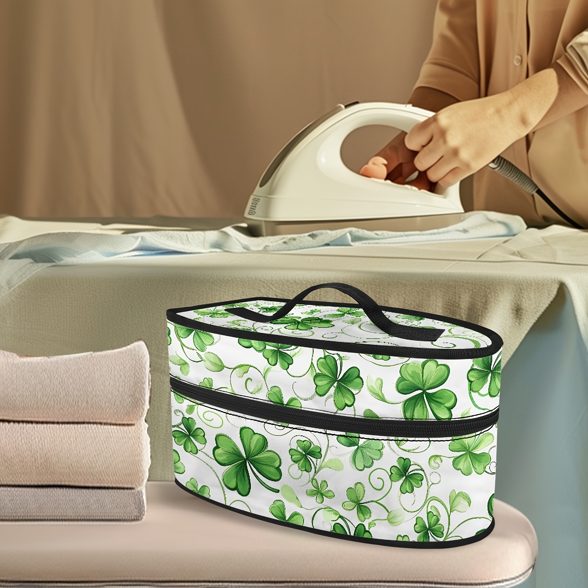 1pc st patricks day   print portable ironing bag with top handle and double zipper dust proof great for travel or storage polyester material ideal holiday gift giving accessory details 0