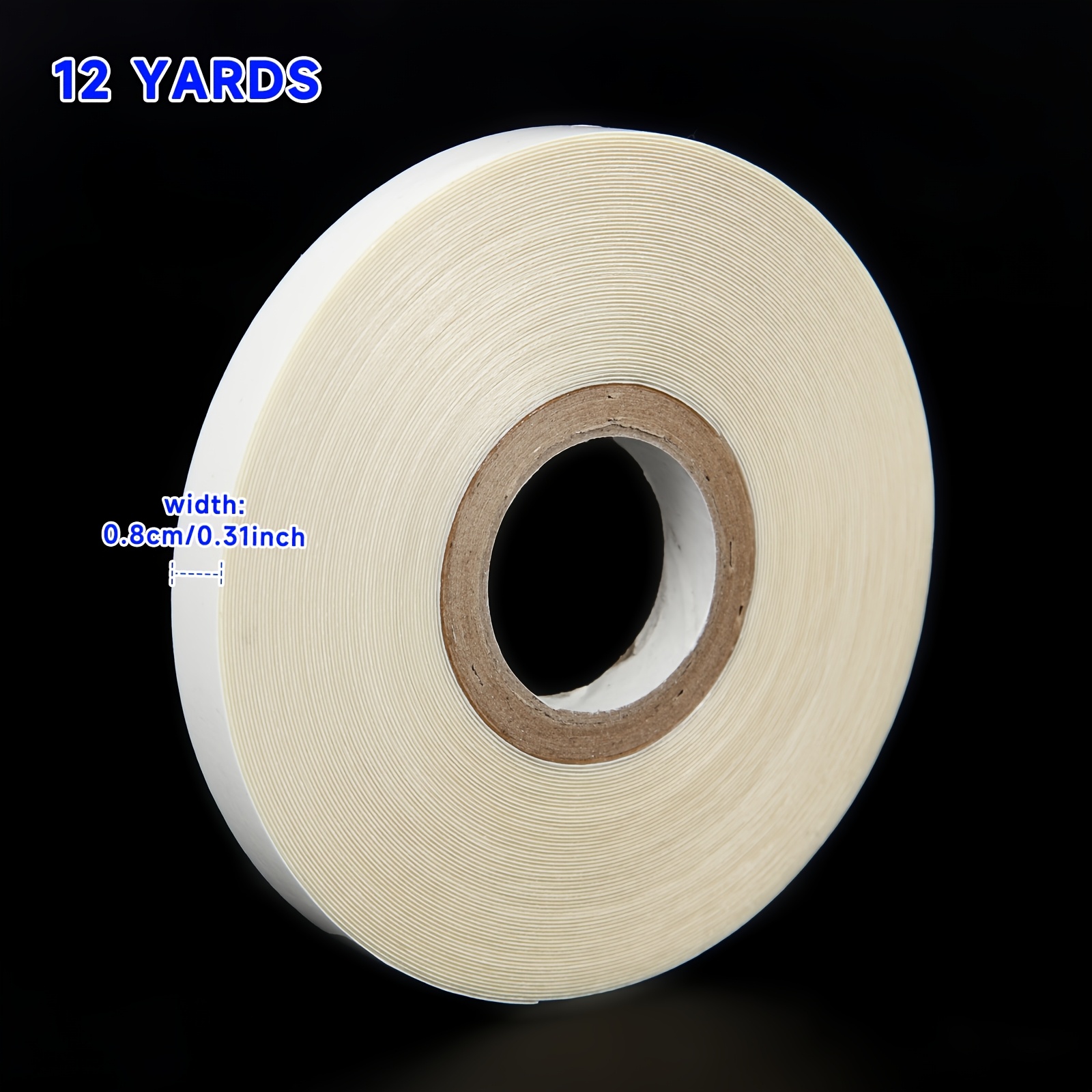 TEMU 12 Yards 0.8/1.0/1.27/1.97/2.54cm Width Blue Lace Front Tape Double Sided Tape Lace Front Tape Hair Extension Tape