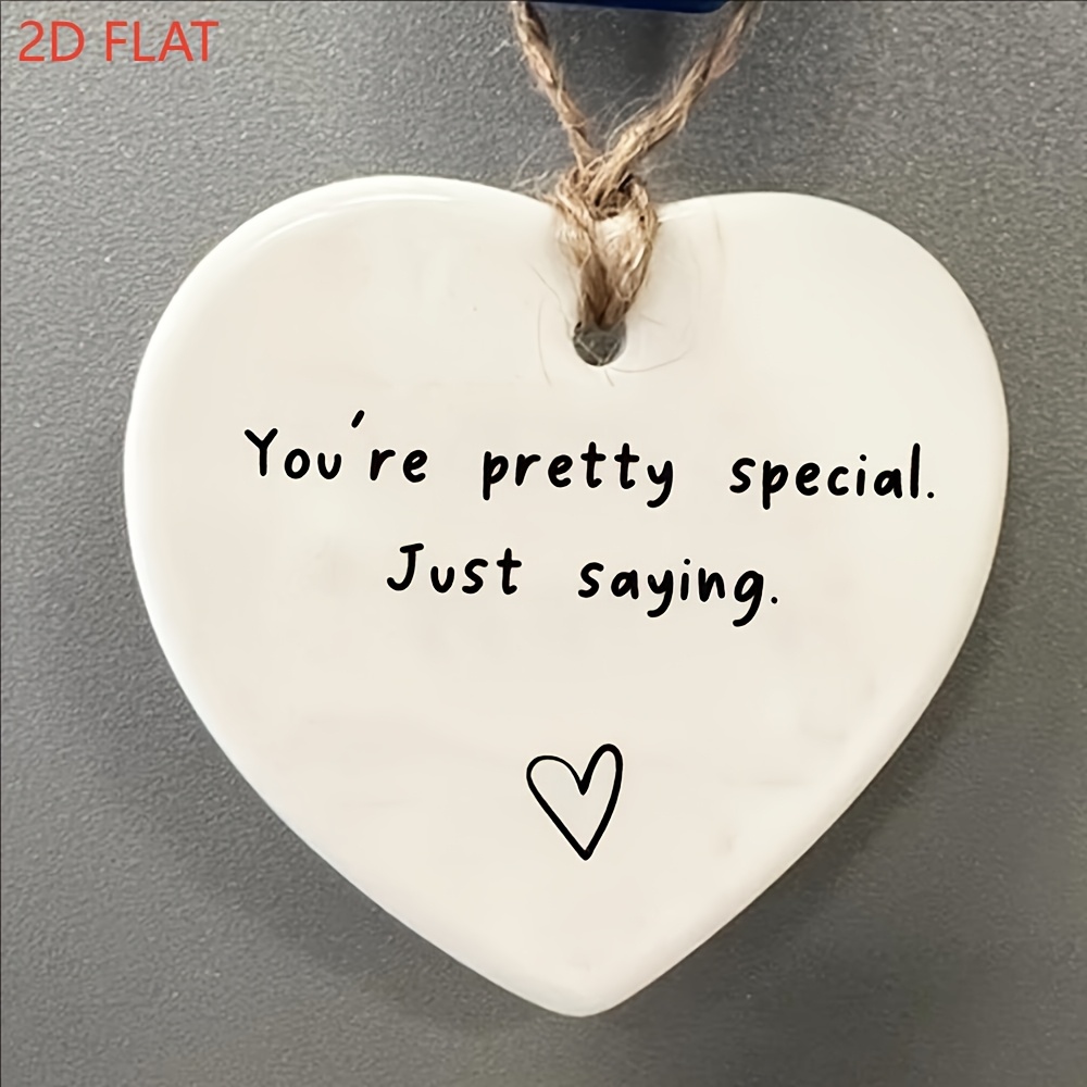 TEMU 2D Plat - 1pc Pendentif Cœur 2D en Acrylique - Parfait pour Pâques, des Mères, la Saint-Valentin, un Anniversaire, une de Diplôme, un Cadeau -
