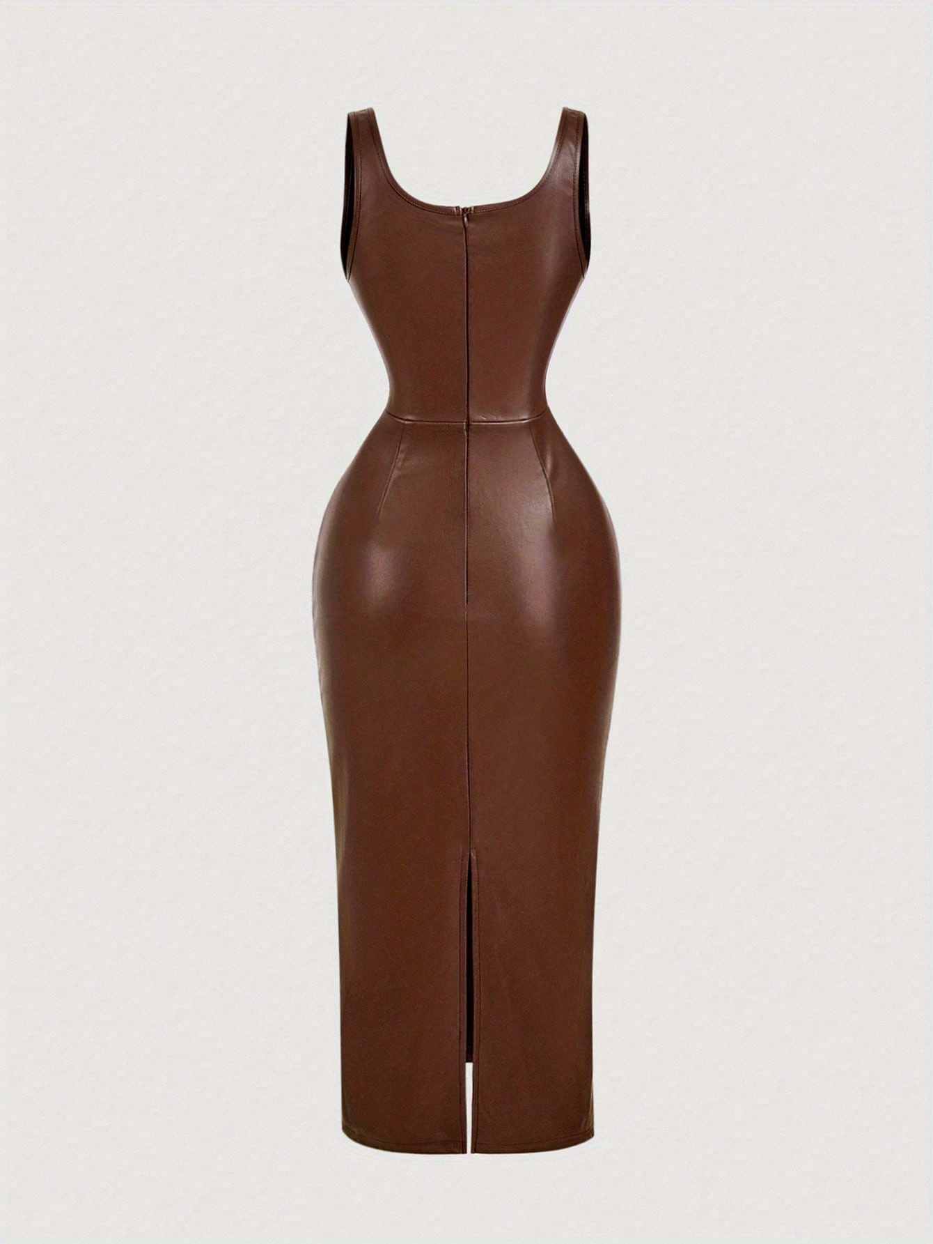 pu leather womens brown dress cocktail party birthday outfit - Temu South  Africa