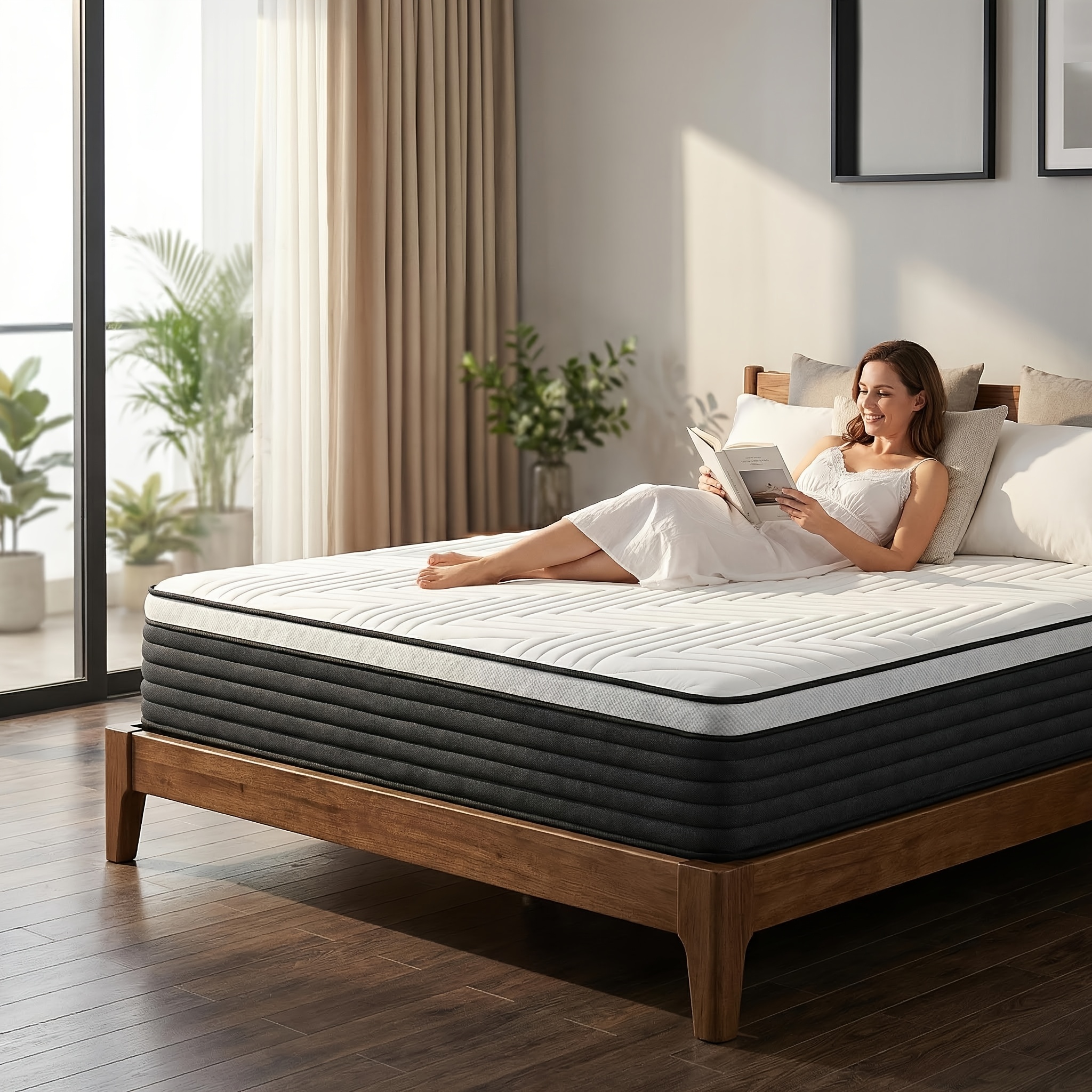 6/12-inch Memory Foam Hybrid Mattress | Twin/full/queen/king Size, , Soft And Comfortable, Fire-resistant