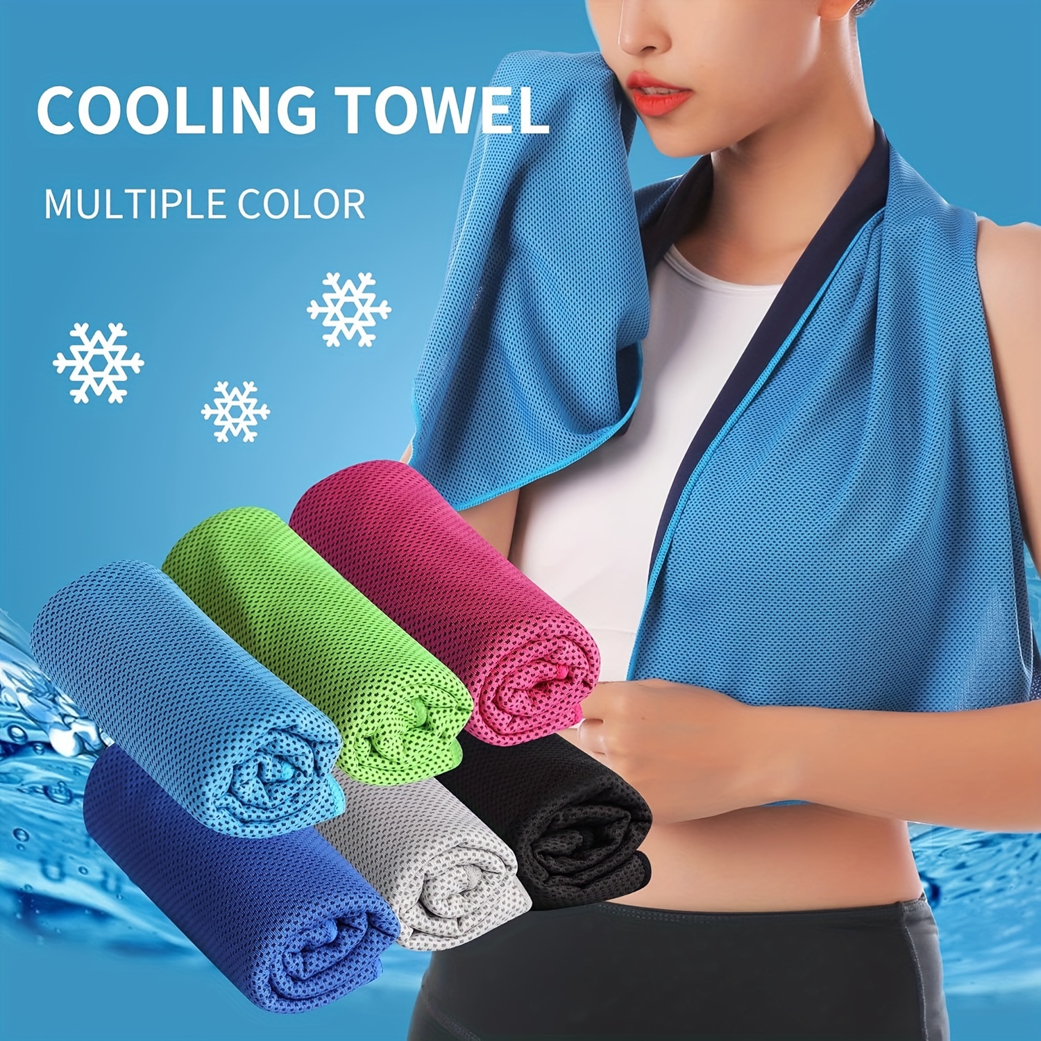 

4 Pcs Microfiber Cooling Towel Cool Cold Towel, Soft Breathable Towel For Neck Sports, Fitness, Yoga, Golf, Gym Camping, Running, Workout