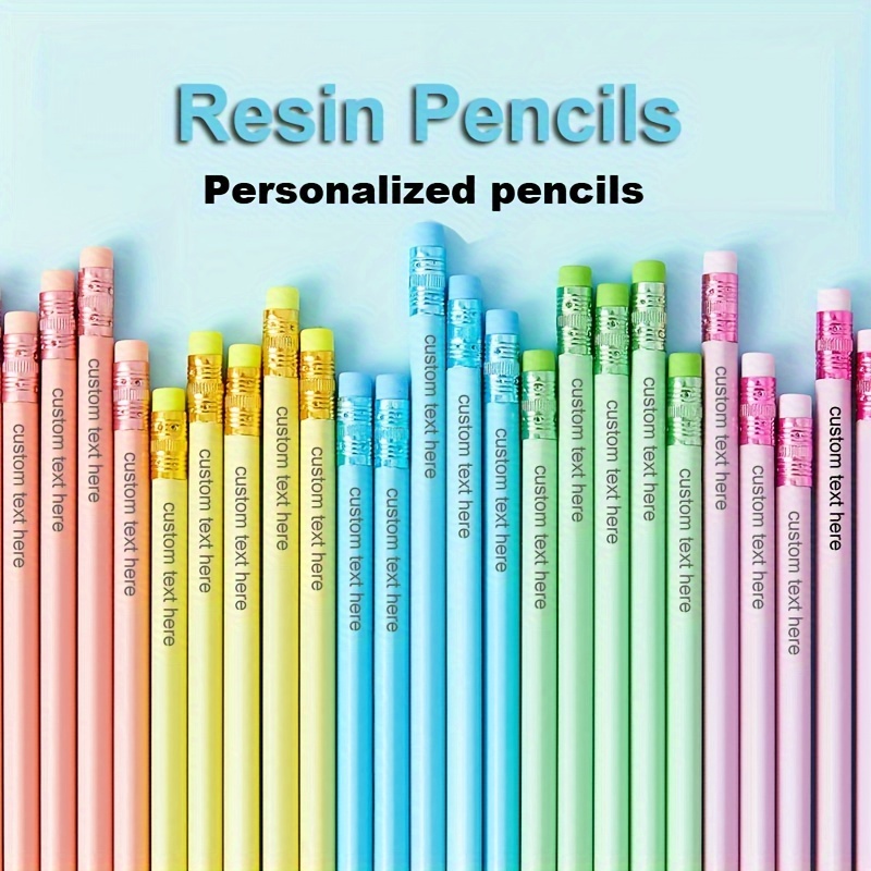 

Custom Engraved 45-piece Resin Pencils With Erasers - Hb Lead, 2mm+ Thickness, Perfect For School & Office Supplies, Unique Wedding Gifts & Party Favors